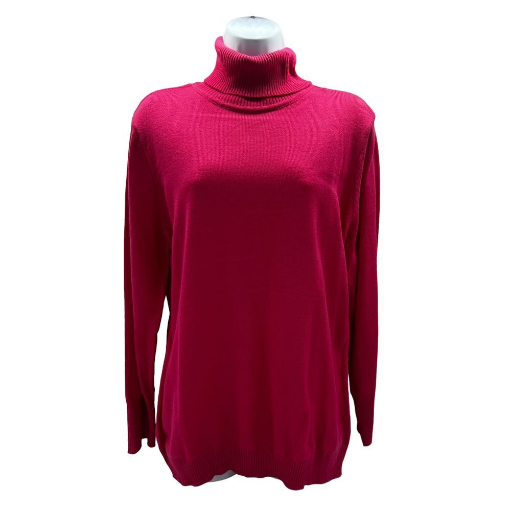 New York & Company Pink Turtleneck Long Sleeve Pullover Sweater Soft‎ Stretch L